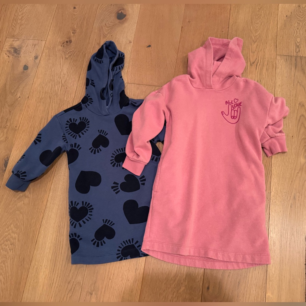 2 Cozy Fleece Hoodie Tunic Dresses
